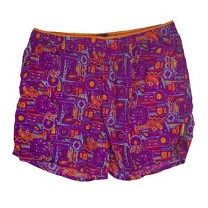 Weekends Beachwear Swim Trunks Men XL Purple Orange Vintage 90s Retro Print